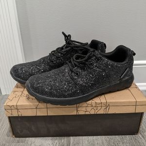 Women's black glitter sneakers size 7